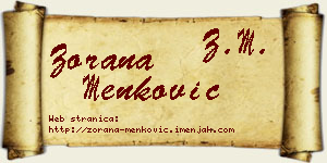 Zorana Menković vizit kartica